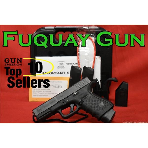 9mm Luger G19 GEN4 Glock 19 Gen 4 Austrian-Made 3.43" BBL 17+1 3 Mags + Extensions 764503692024 T66945 PG1950202