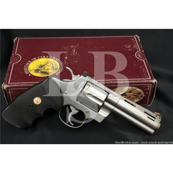 .357 Mag. Colt Python Model I3040 Stainless 4" Mag-Na-Port Magnum Revolver, 1990