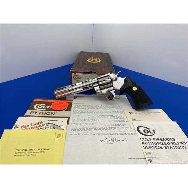 .357 Mag. 1985 Colt Python .357mag FACTORY Bright Stainless 6" *BEAUTIFUL SNAKE* GG 6 inch " barrel
