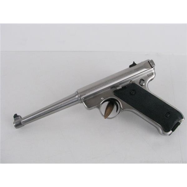 .22 LR Mark II Ruger / Sturm, & Co. MKII Semi Auto Pistol 22lr Stainless 6" 1986 NICE Richard Hawthorne 1453-1