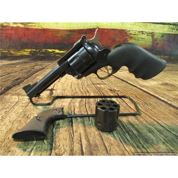 .357 Mag. New Model Blackhawk Convertible Ruger / Sturm, & Co. 357 Mag/9mm 6-Round 4.63” Blued Used (76026) 4 inch " barrel