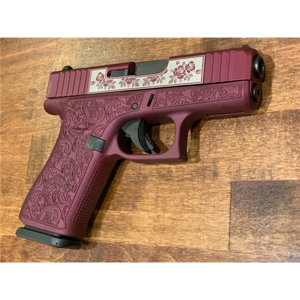 9mm Luger Glock G43X 9MM 10Rd & Roses Black Cherry NIB 688099401597 3 inch " barrel GLPX4350201BCP