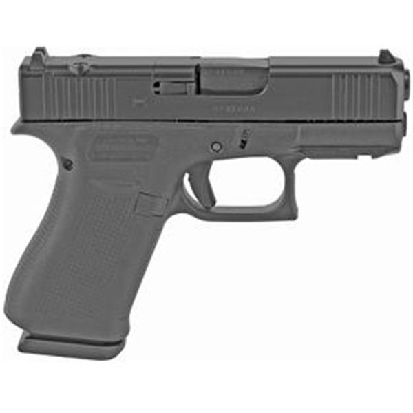 Glock G43X MOS 9mm Luger 3.41" 10+1 Black nDLC Front Serrations Slide Polymer Grip with Rough Texture 764503046629