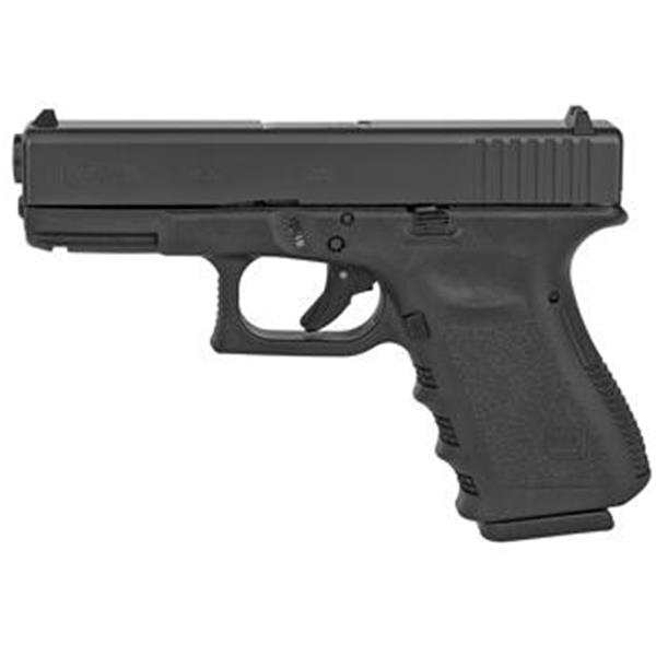 Glock, G19, Semi-Automatic Double Action Only Compact, 9MM, 4.02" Barrel, Polymer Matte, 15+1 Round 2 Mags Fired Case Fixed Sights UI1950203 764503001130