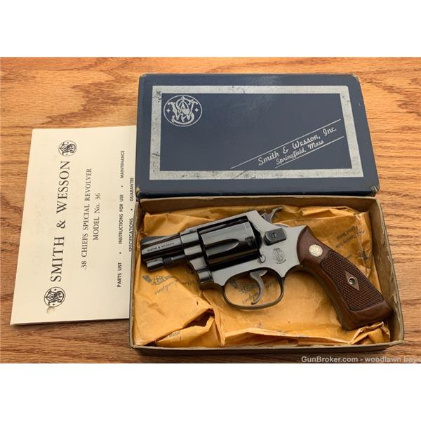 Other Model S&W 2" BLUE .38 CHIEF SPECIAL MODEL 36 NO DASH SQUARE BUTT ORIG BOX & PAPER