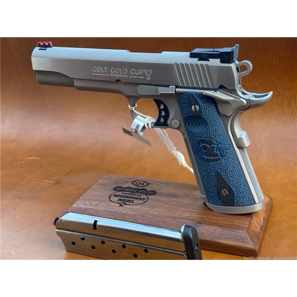 .38 Super 70 Government Colt Gold Cup Trophy O5073XE Stainless .Super Automatic Govt Series 5 inch " barrel