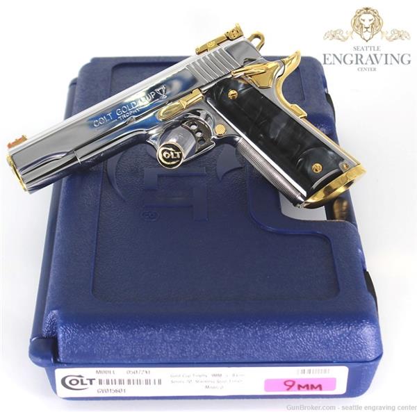 9mm Luger COLT 24K GOLD ACCENT CUP TROPHY 9MM 8RD 5'' BARREL 098289111227 O5072XE 5 inch " barrel