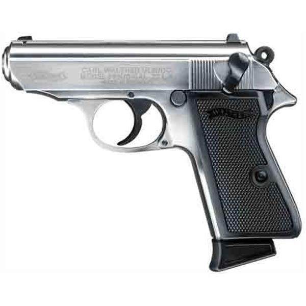 22 LR Walther PPK/S Semi Automatic Pistol .22 Long Rifle 3.3" Barrel 10 Rounds Plastic Grips Nickel Plated Finish 5030320 723364200267