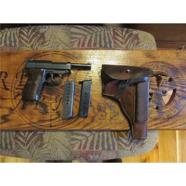9mm Luger Walther Arms P38, AC44, WITH HOSTER TWO MAGS. 5 inch " barrel