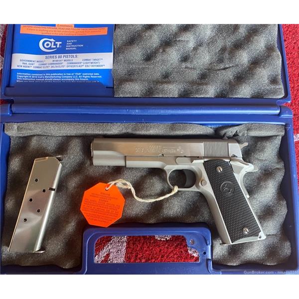 Colt 1911 government model .45 ACP stainless steel pistol 5 inch " barrel
