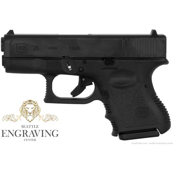Glock UI2650201 G26 Gen 3 Double 9mm Luger 3.42" 10+1 Black Polymer 764503001246 8092 inch " barrel