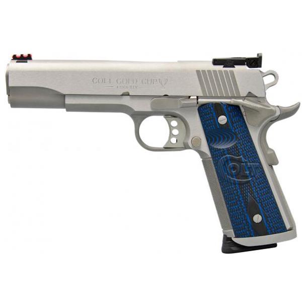 Colt Mfg O5070XE 1911 Gold Cup Trophy 45 ACP Single 5" Barrel, 8+1 Round, Blue G10 w/Logo Grip Stainless Steel Slide 098289111210