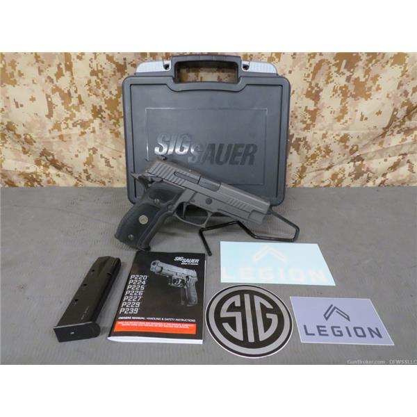 9mm Luger Sig Sauer PENNY! SIG P226 LEGION FULL-SIZE SAO, 9MM, W/ 4.4" BARREL, VERY NICE!! 798681538812 E26R-9-LEGION-SAO