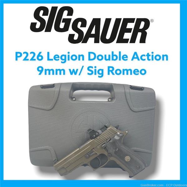 9mm Luger Sig Sauer P226 Legion RXP Double Action 4" 15rd w/ Romeo 1 Pro 4 inch " barrel