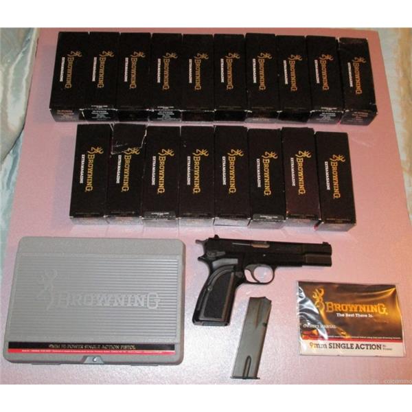 9mm Luger Hi-Power New Browning Hi Power Mk-III Pistol & 19 13-round Magazines 4 inch " barrel