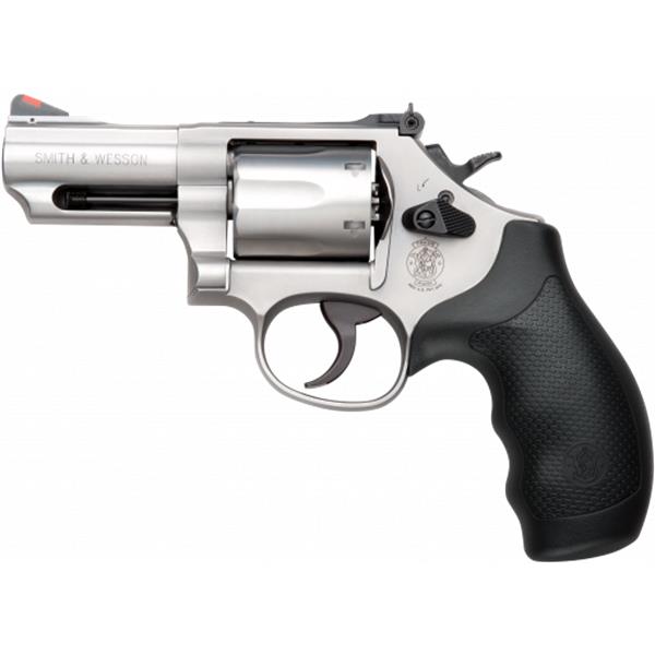 Smith & Wesson, Model 66, Double Action, Medium Revolver, 357 Mag, 2.75" Barrel, Stainless Finish, Rubber Grip, 6Rd, Red Ramp/White Outline 022188868005