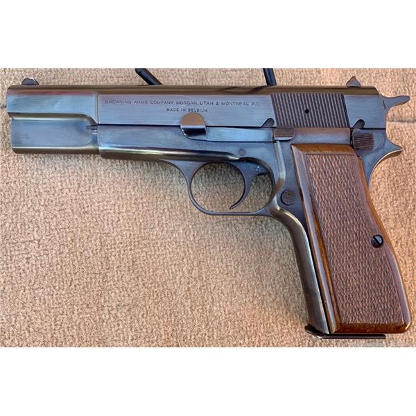 9mm Luger Hi-Power Browning Hi Power (1973) - Exc. Cond. w/ bag No Res 4 inch " barrel