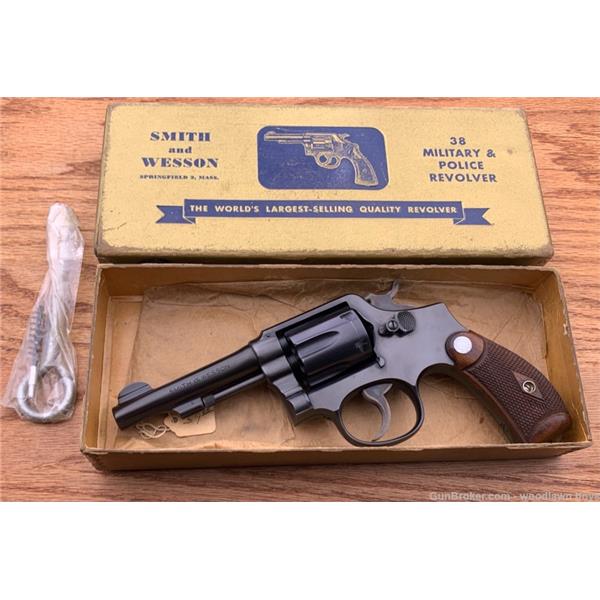 Other Model S&W 4" BLUE ROUND BUTT .38 M&P PRE-MODEL 10 ORIG GOLD BOX & DIAMOND GRIPS