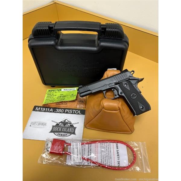 .380 ACP 1911 Baby Rock Armscor/Rock Island Armory 380 A BBR Standard Pistol Never Fired 100521C 4 inch " barrel