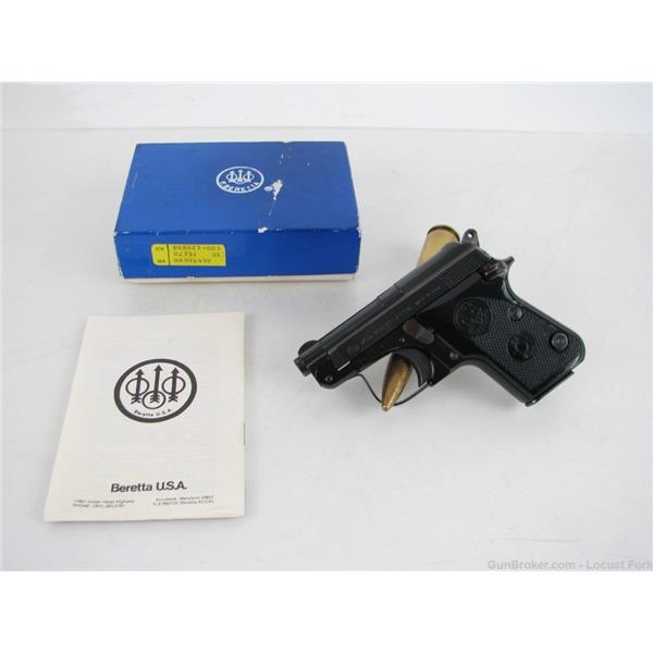 .25 ACP (6.35mm) Beretta Model 950BS Tip Up Barrel Semi Auto Pistol 25 in Box NICE Dewey Kapp 31 49-12
