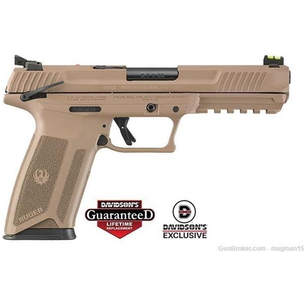 Ruger-57 Ruger / Sturm, & Co. NEW RUGER 57 5.7X28MM 20+1 2 MAGS DAVIDSON EXCLUSIVE FDE 4.94" 16412