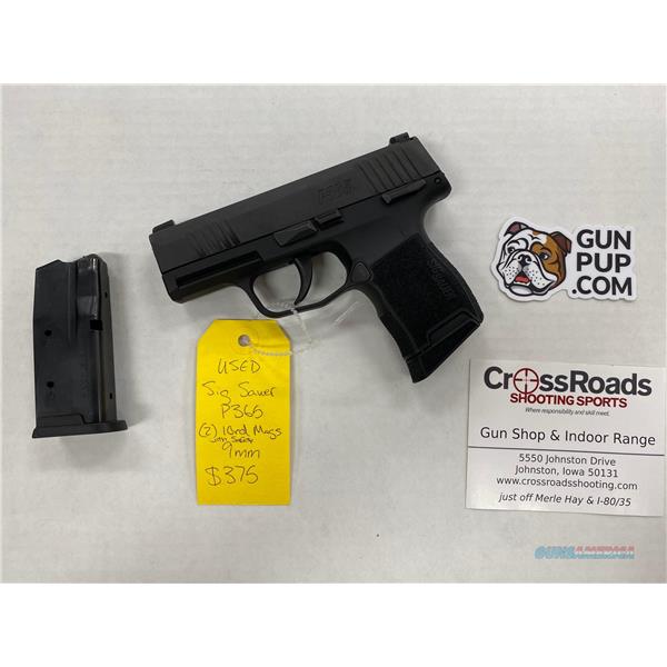 9mm Luger Used Sig Sauer P365 w/ Thumb Safety & 2 Mags 41331