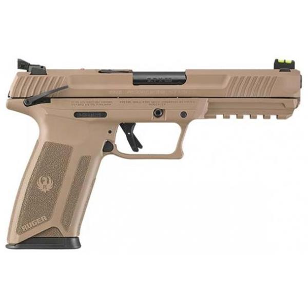 Ruger 57 Striker Fire 5.7X28MM 4.94 Barrel Fiber Optic Flat Dark Earth 20 Rounds 736676164127