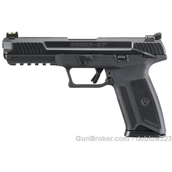 Ruger / Sturm, & Co. 57 5.7x28mm 20+1 Black Fiber Optic Sight Pistol LayAway Option 16401 736676164028 5 inch " barrel
