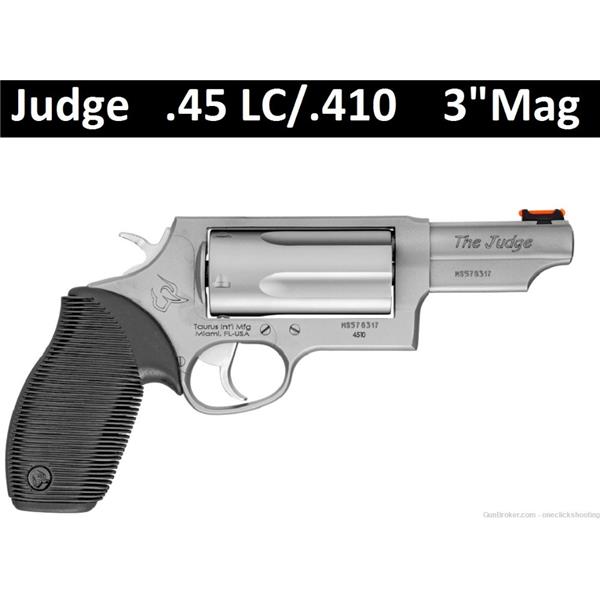 .45 LC/.410 4510 Judge Magnum Taurus 3" 410 Gauge 45LC Chamber 5Rd 2-441039MAG NO CA 725327604525 45 LC ga 5rd Matte SS 3 inch " barrel