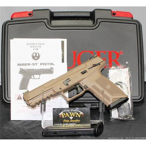Ruger / Sturm, & Co. NIB RUGER 57 DAVIDSONS DARK EARTH, 5.7X28MM, 4.94" BRL, 20 RND (16412) 736676164127 G-I-24701 4 inch " barrel