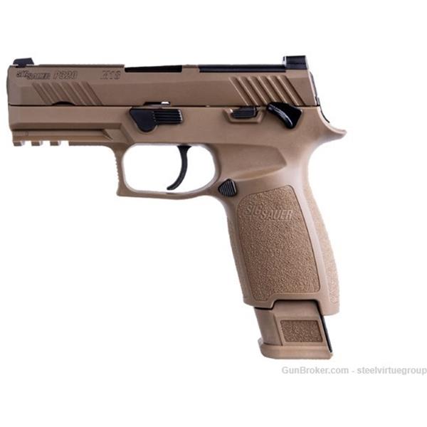 9mm Luger P320 M18 Carry Sig Sauer 9MM 3.9" Barrel Coyote Tan 3 Mags 320CA-9-M18-MS 798681607556