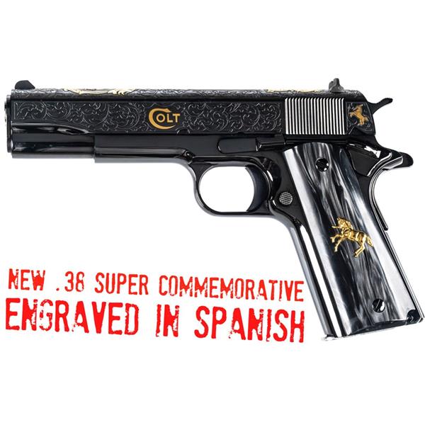 Colt 1911 .38 Super CORONEL COLT LIMITED EDITION Engraved Royal Blue & Gold COLO1911C38ESB 5 inch " barrel
