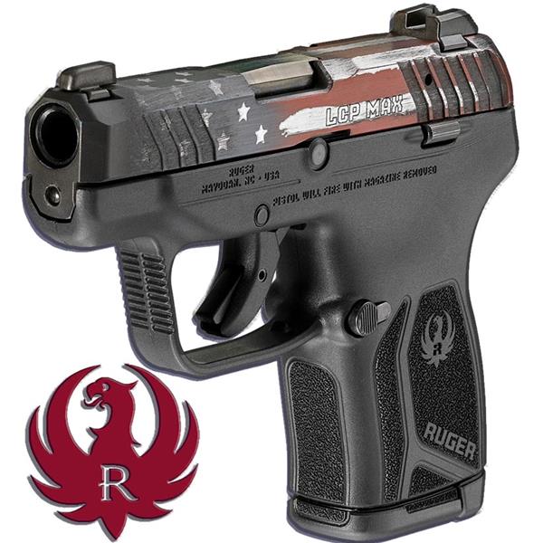 Ruger LCP MAX 380 ACP, 2.8 Barrel, American Flag, Double Action Only, 10r  - Impact Guns