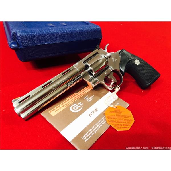 .357 Mag. STUNNING 1993 Colt PYTHON *Ultimate Bright Stainless* 6" NIB/Unfired! 6 inch " barrel