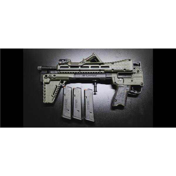 9mm Luger (9x19 Para) Sub 2000 Kel Tec Kel-Tec Sub-2K Black Metal/Green 9MM Magpul angled foregrip & Green laser 640832004243 SUB-2K9G17BG17 16 inch " barrel
