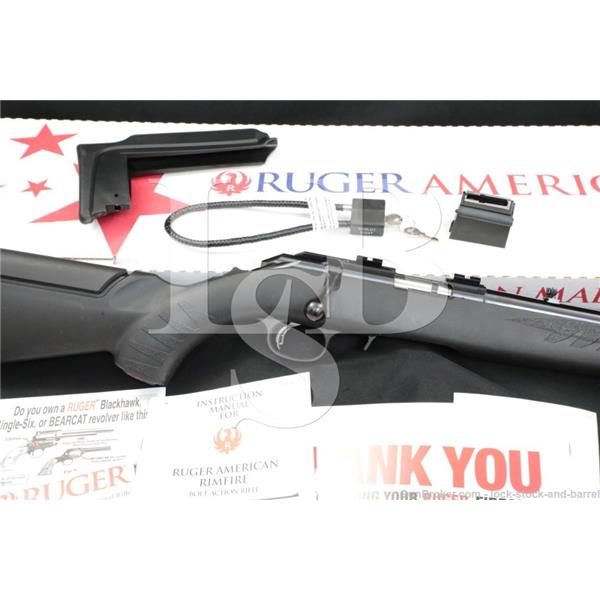 .22 WMR American Rifle - Rimfire Ruger 08323 Magnum 18” Bolt-Action Rifle, MFD 2018