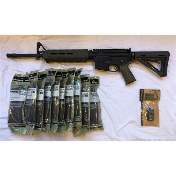5.56mm NATO (.223 Rem.) XM15-E2S New Bushmaster XM15 Midlength MOE AR15 M16 M4 Carbine + 10 30rd Magpul Pmag 16 inch " barrel
