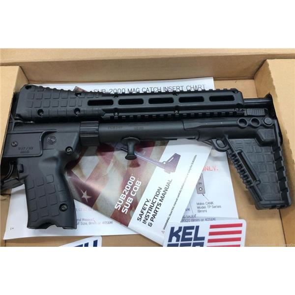 9mm Luger KelTec Kel-Tec SUB-2000 9mm|16.25"|M-LOK Compatible Adjustable Stock|w/Glock Mags 640832004243 SUB2K9GLK17BBLK 16 inch " barrel