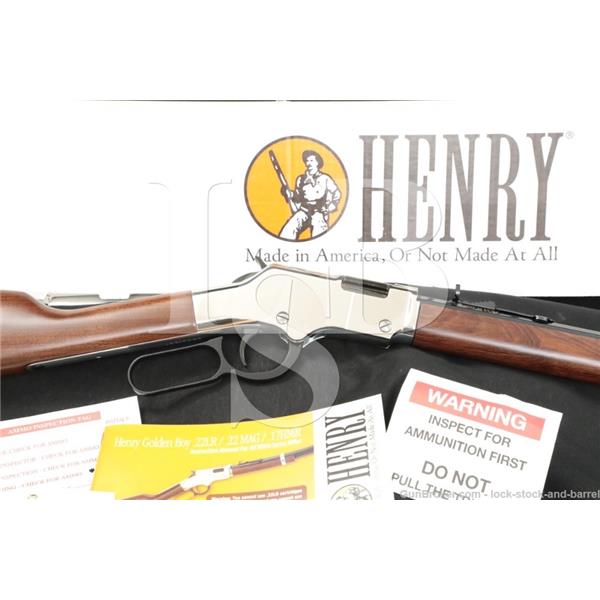 .22 LR Henry Repeating Arms Silver Boy H004S S/L/LR 20" Nickel Lever Action Rifle, MFD 2014
