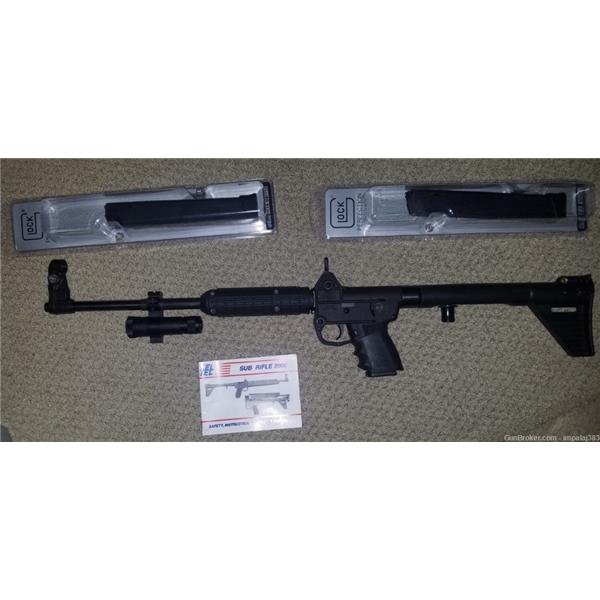 9mm Luger Keltec Sub 2000 Glock Mag Gen 1 Folding rifle 33rd mags- good condition 16 inch " barrel Sub2000