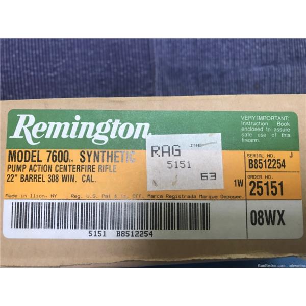 .308 Win. Remington 7600 Synthetic in Winchester – New Box / 2004 Build 22 inch " barrel