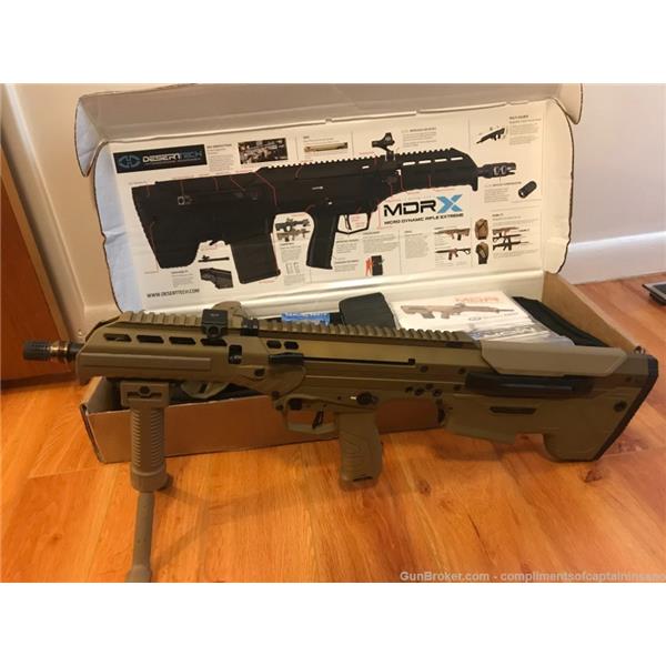 .308 Win. Desert Tech MDRX FDE .308, Q, Modular Handguard, HSP QD, Grippod MDR 308 16 inch " barrel
