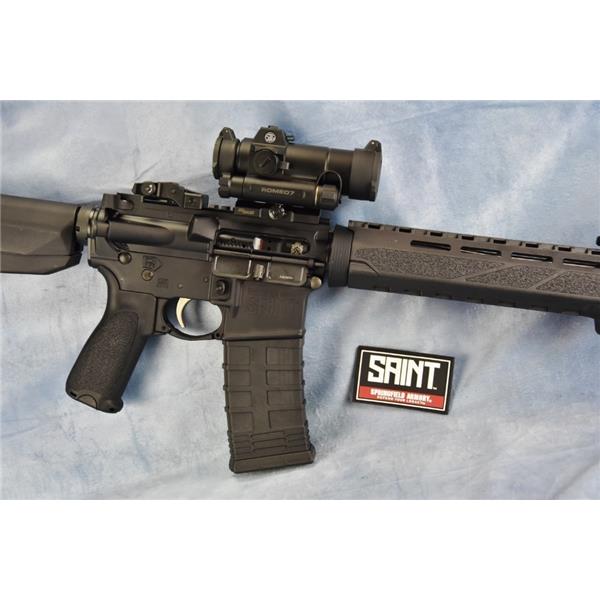 5.56mm NATO (.223 Rem.) Springfield Armory SAINT 5.56 with Red Dot Romeo 7 Optic package 16"barrel MLOK NR 706397926410 ST916556BM 16 inch " barrel