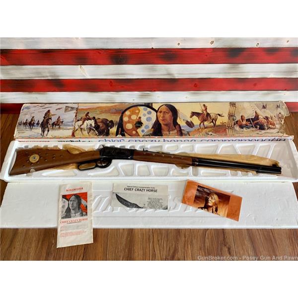 .38-55 Win. Unfired Ultra Rare Chief Crazy Horse Winchester 1894 NIB Collector 24 inch " barrel