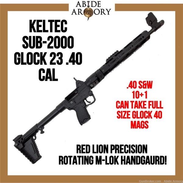 Sub 2000 KELTEC SUB-2000 GLOCK 23 .40 S&W Red Lion Handguard No Reserve NR Penny 01 USDKTS2K