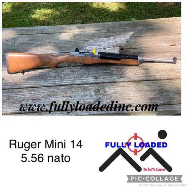 5.56mm NATO (.223 Rem.) Mini-14 Ranch Ruger / Sturm, & Co. Mini 14 5802 18.5" 5+1 Wood/Stainless NIB Actual Gun 736676058020 18 inch " barrel