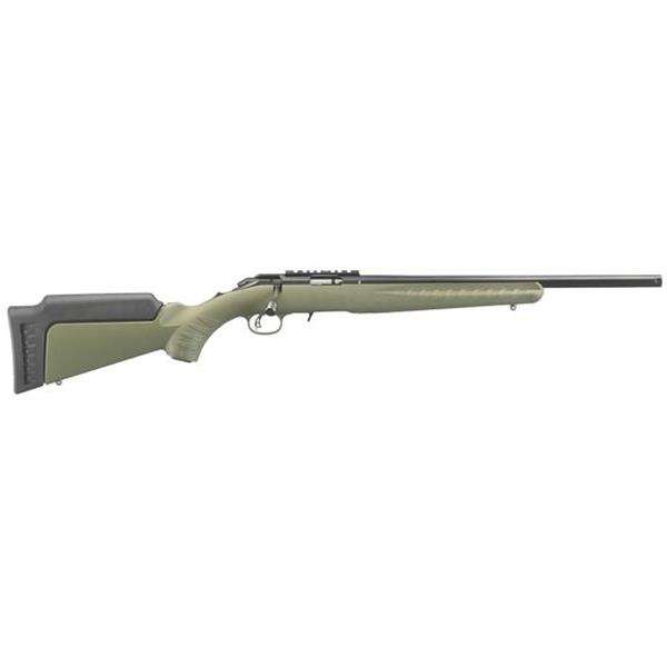 Ruger 8335 American Rimfire Standard Bolt 22 WMR 18" 9+1 Synthetic OD Green Stk Blued 736676083350