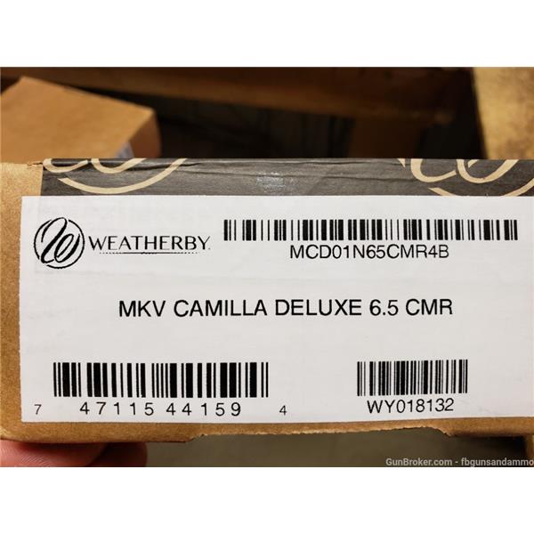ACTUAL PICS! NEW WEATHERBY MARK V CAMILLA DELUXE 6.5 CREEDMOOR 22" THREADED 747115441594 22 inch " barrel MCD01N65CMR4B 65 6 CM TB