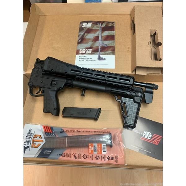 9mm Luger KelTec KEL-TEC SUB-2000, GLOCK 17, 9MM, RIFLE, SUB-2K, 17RD AND 40RD MAGS 640832004182 SUB2K9GLK17BBLK 16 inch " barrel