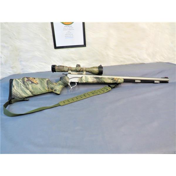 .50 BPM (Black Powder) Thompson/Center Camo Thompson Center Encore with 209x50 BP barrel w/ Nikon Omega Scope 26 inch "